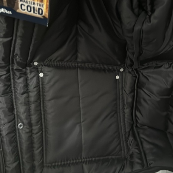 Black Winter Coat with Fur Trim - Picture 3 of 4